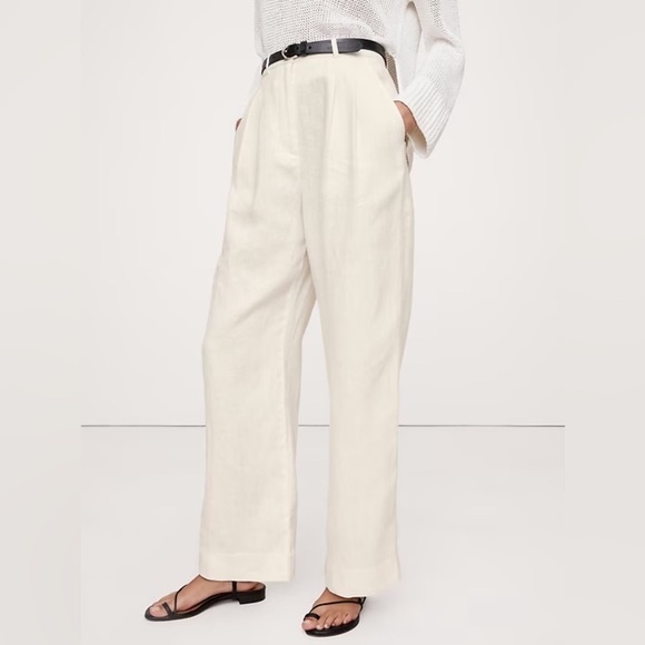 NWT! Banana Republic Soho High-Rise Wide-Leg Linen Pant - Size 6 - Picture 3 of 5